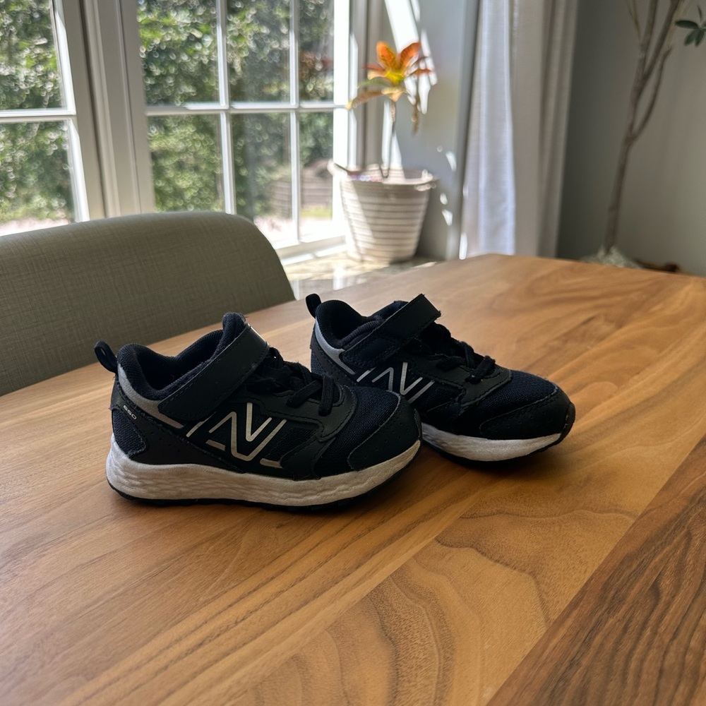 New Balance Kids Black and White Sneakers